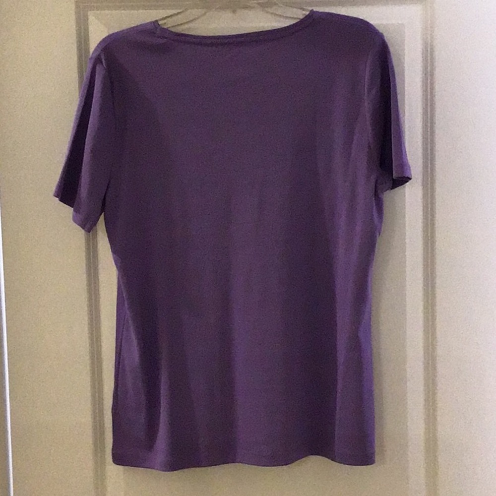 Talbots Lavender Short Sleeve Tee Size L - Picture 3 of 3